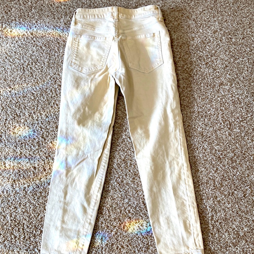 Women denim jeans, light yellow